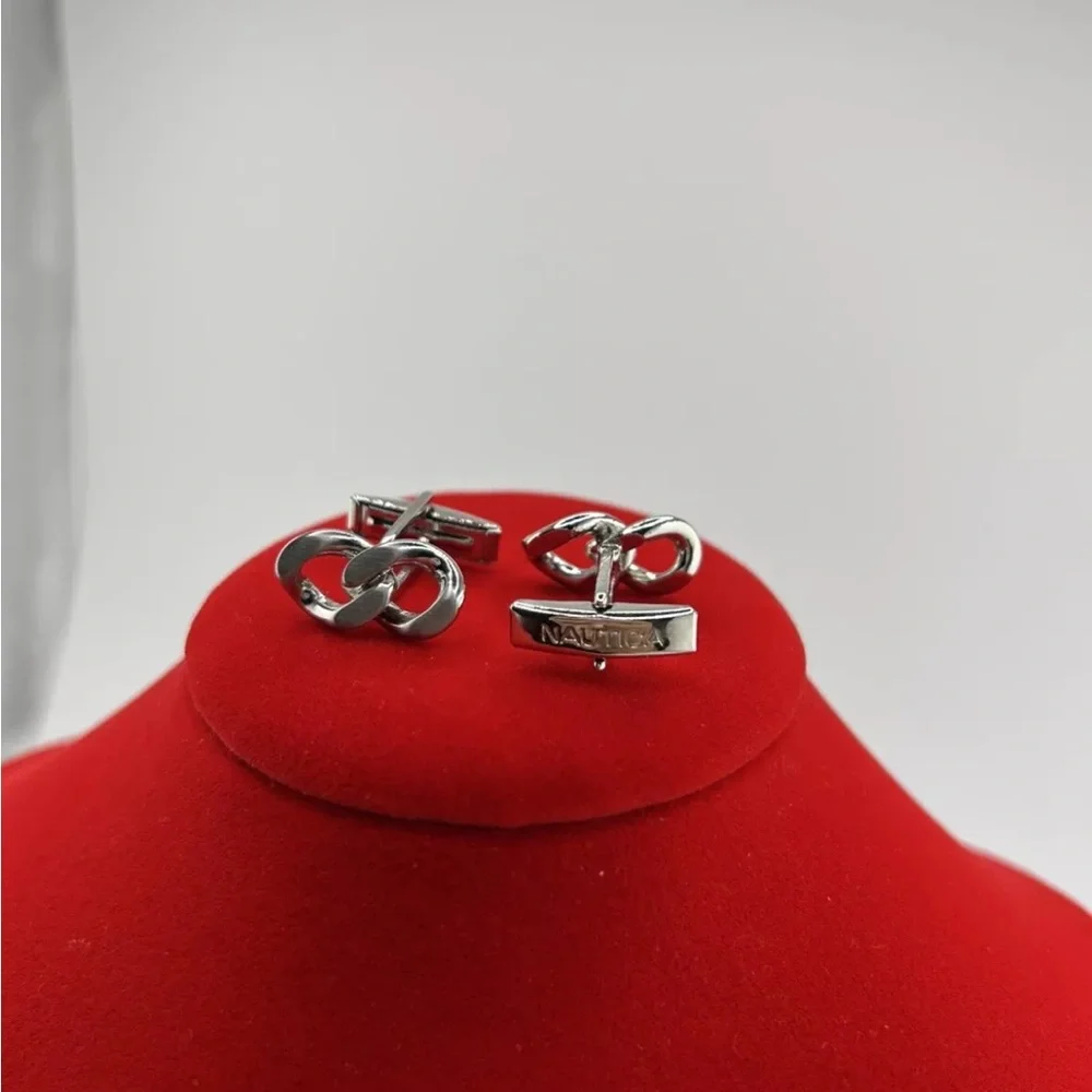 Nautica Silver knot Cufflinks For Men